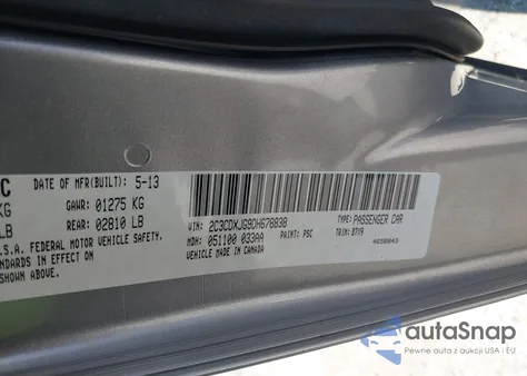 2013 Dodge Charger Sxt z USA, uszkodzony, nr VIN 2C3CDXJG9DH678838